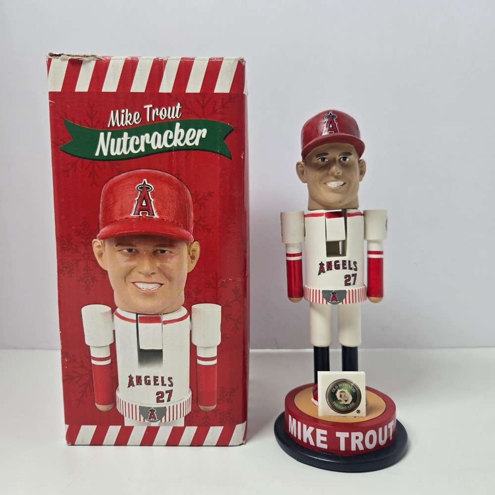 Kloanz Inc Mike Trout Nutcracker Los Angeles Angels Red White OS MLB Collectible